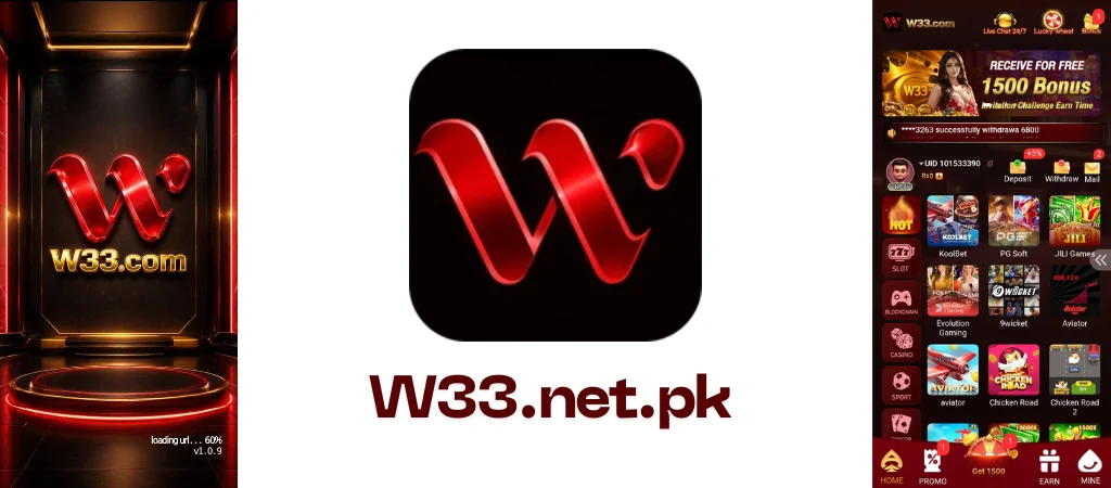 w33 game dashboard W33.net.pk